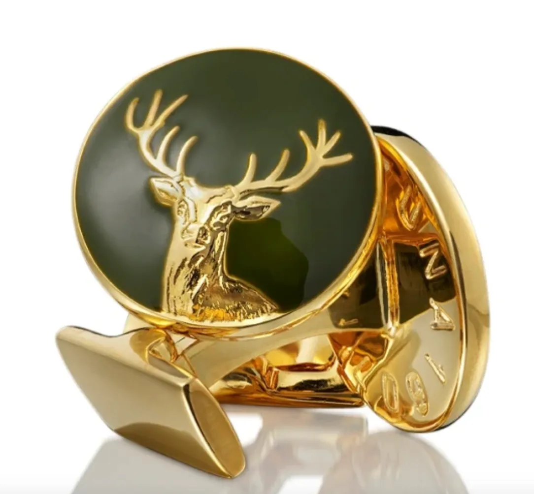 Cufflinks | The Deer | Gold & Green