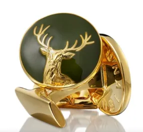 Cufflinks | The Deer | Gold & Green