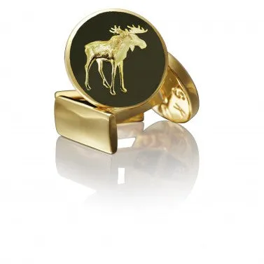 Cufflinks | The Hunter | Gold & Green | The Moose