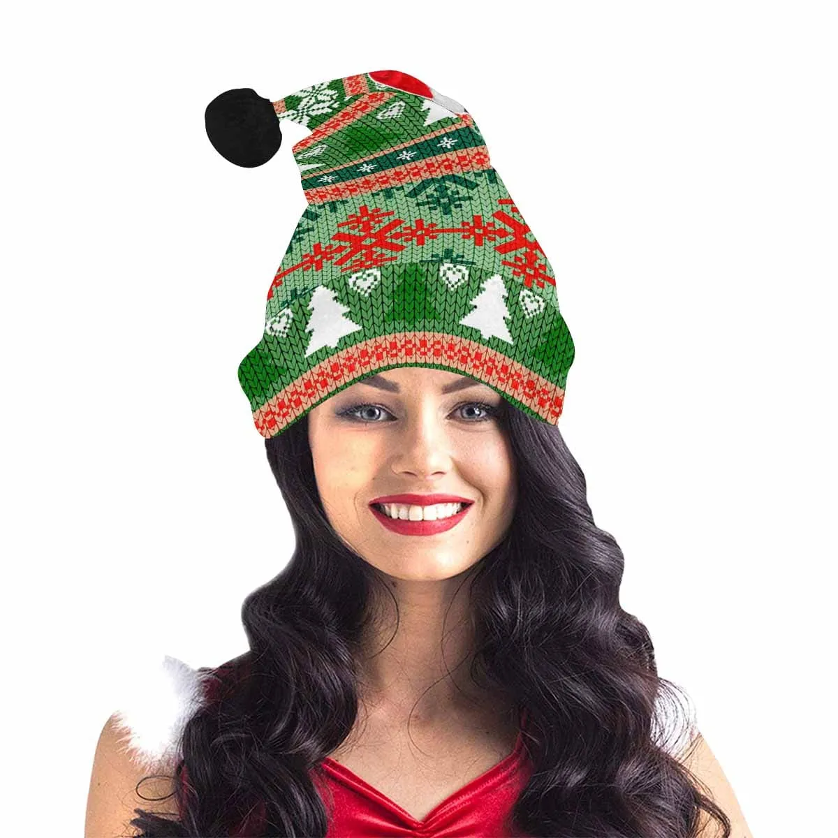 Custom Face Colorful Tree Christmas Santa Hat