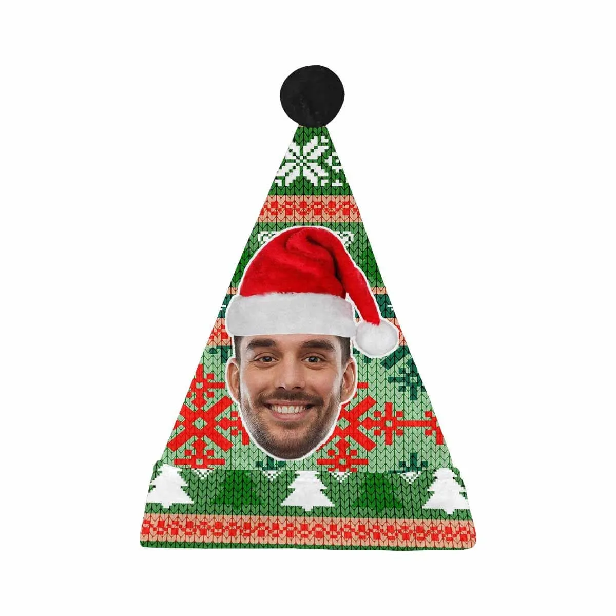 Custom Face Colorful Tree Christmas Santa Hat
