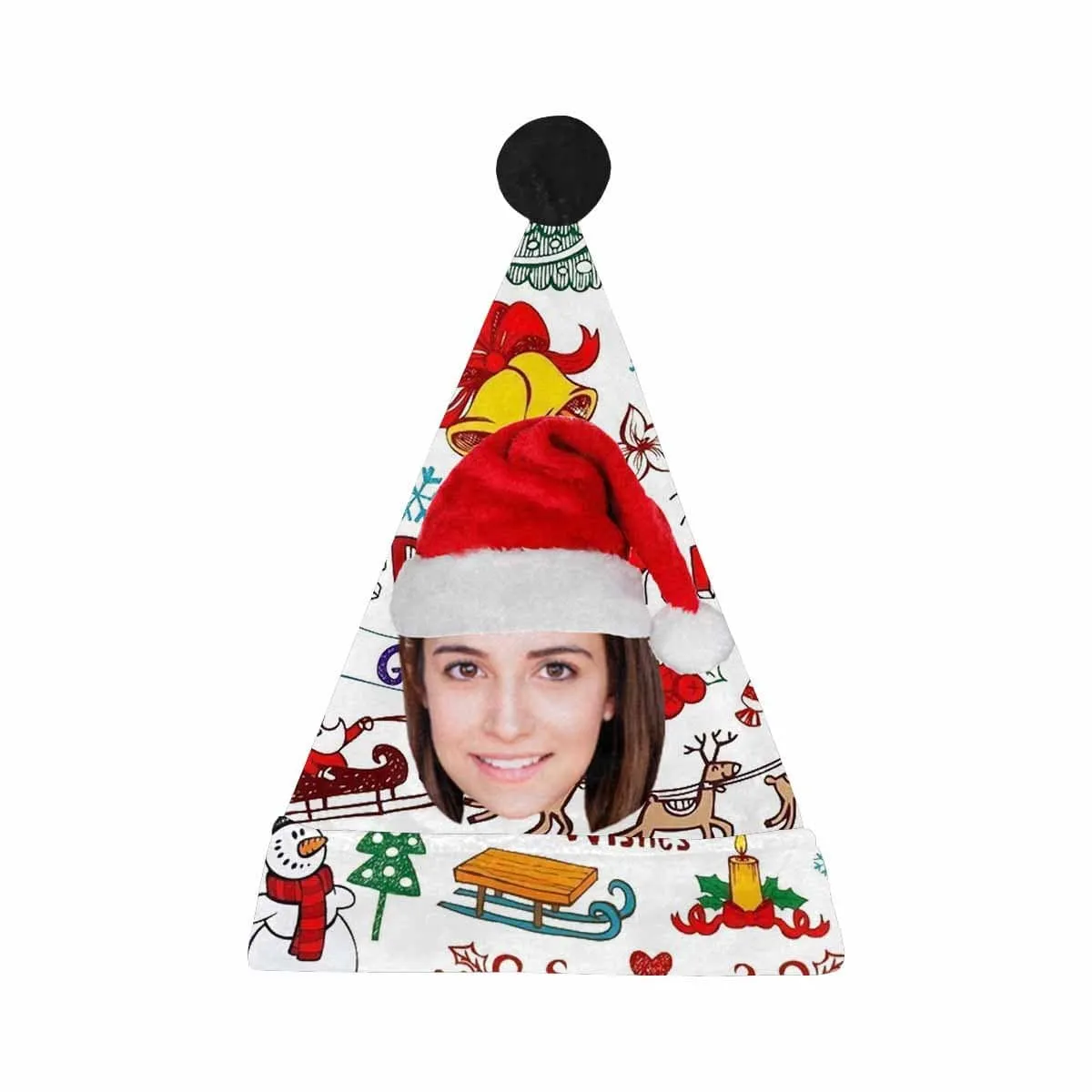 Custom Face Cute Christmas Patterns Christmas Santa Hat