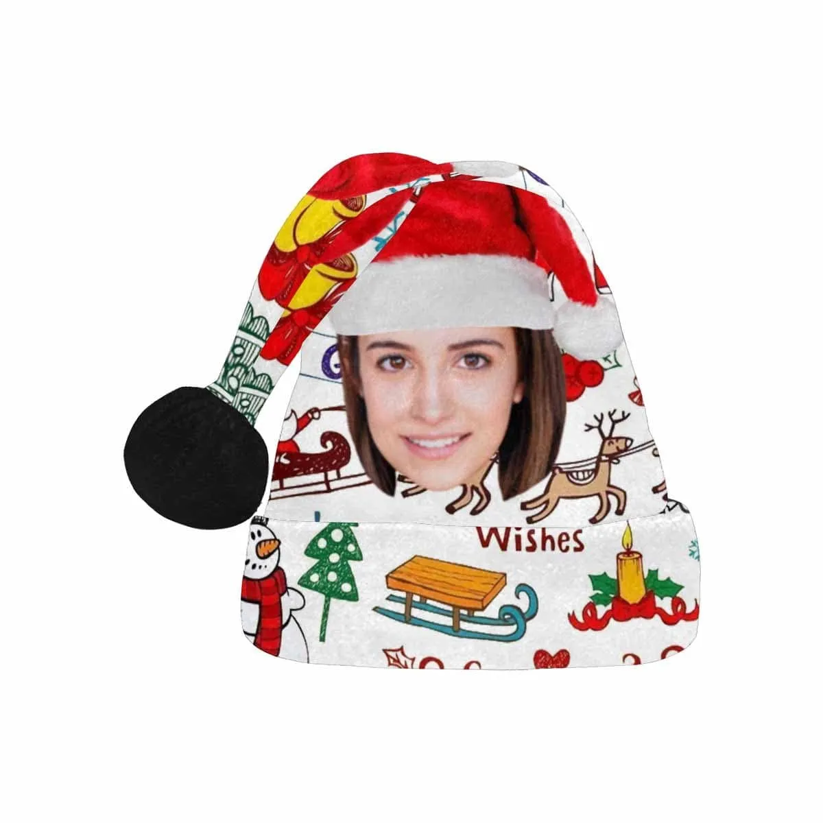 Custom Face Cute Christmas Patterns Christmas Santa Hat