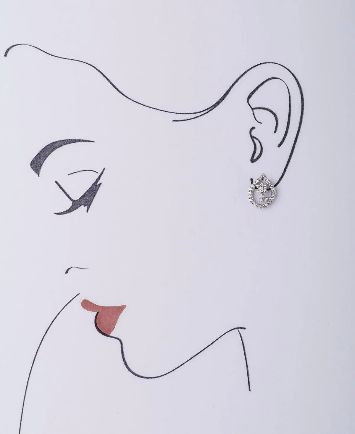 Dainty Stone Studded Silver Flower Earrings