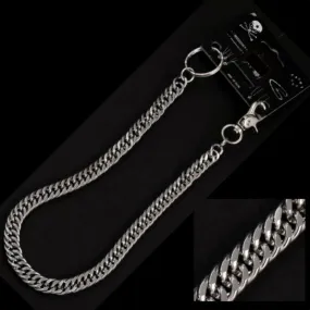 Daniel Smart Chromed Double Chain Wallet Chain, Unisex, Silver Color