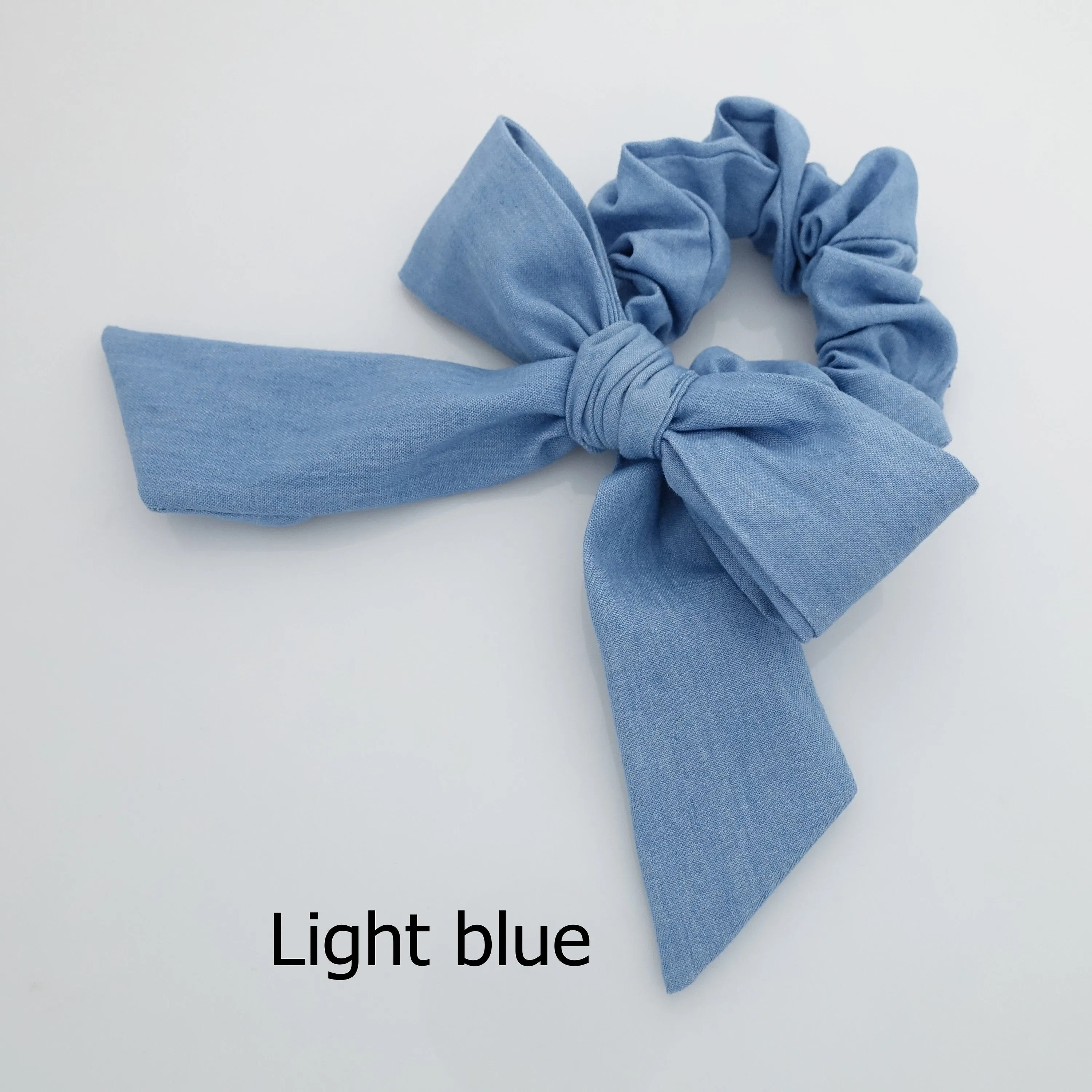 denim bow knot scrunchies cotton casual scrunchy woman hair elastic