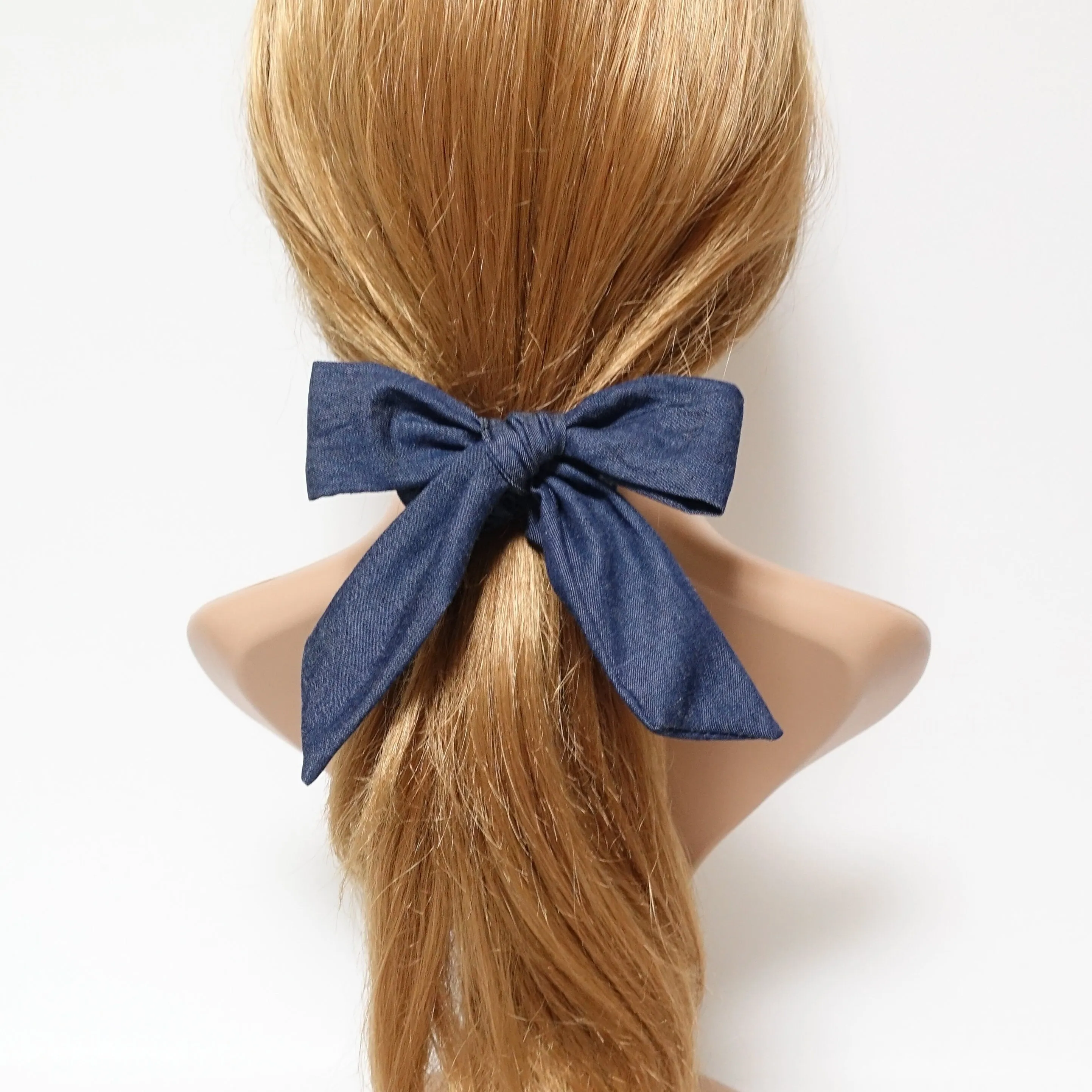 denim bow knot scrunchies cotton casual scrunchy woman hair elastic
