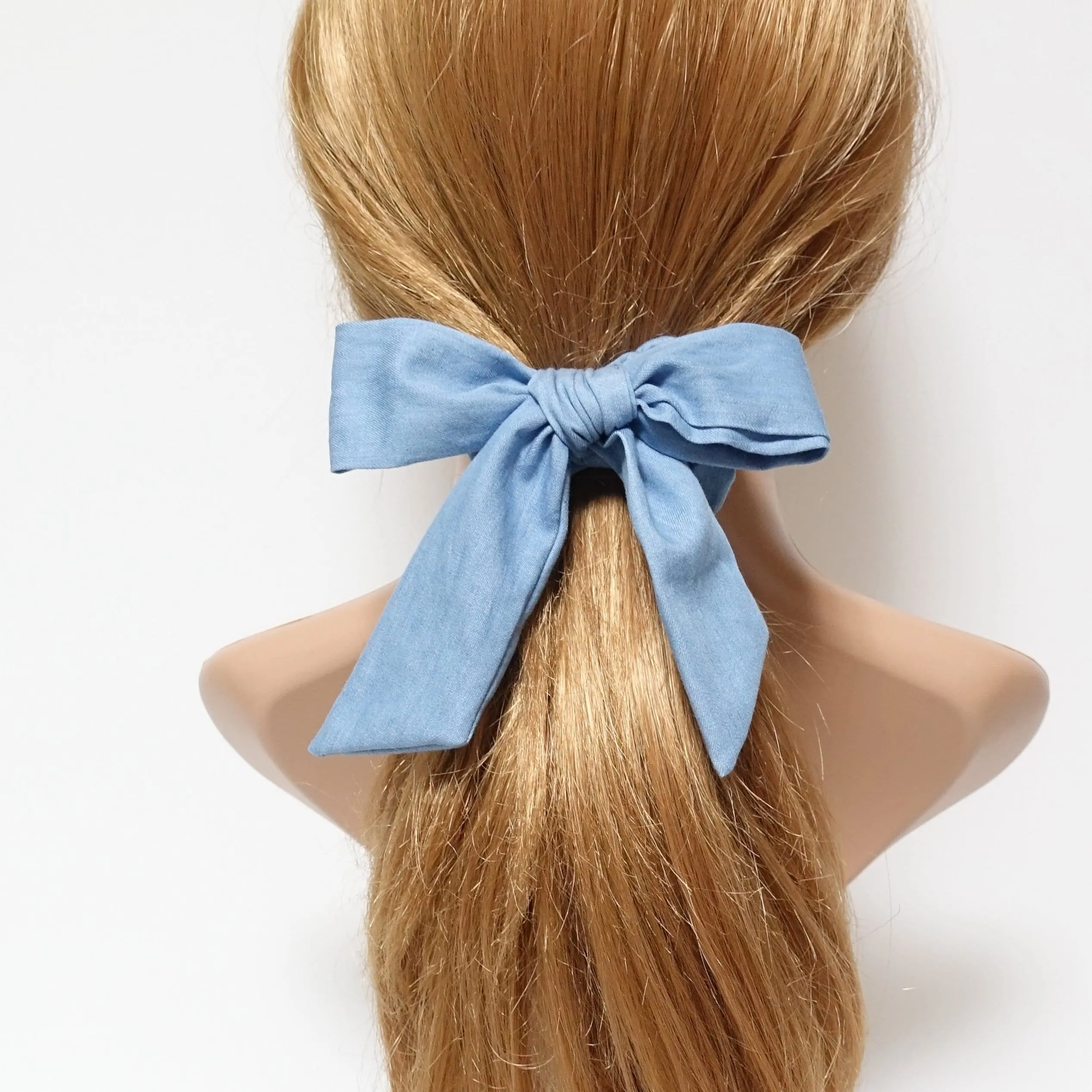 denim bow knot scrunchies cotton casual scrunchy woman hair elastic