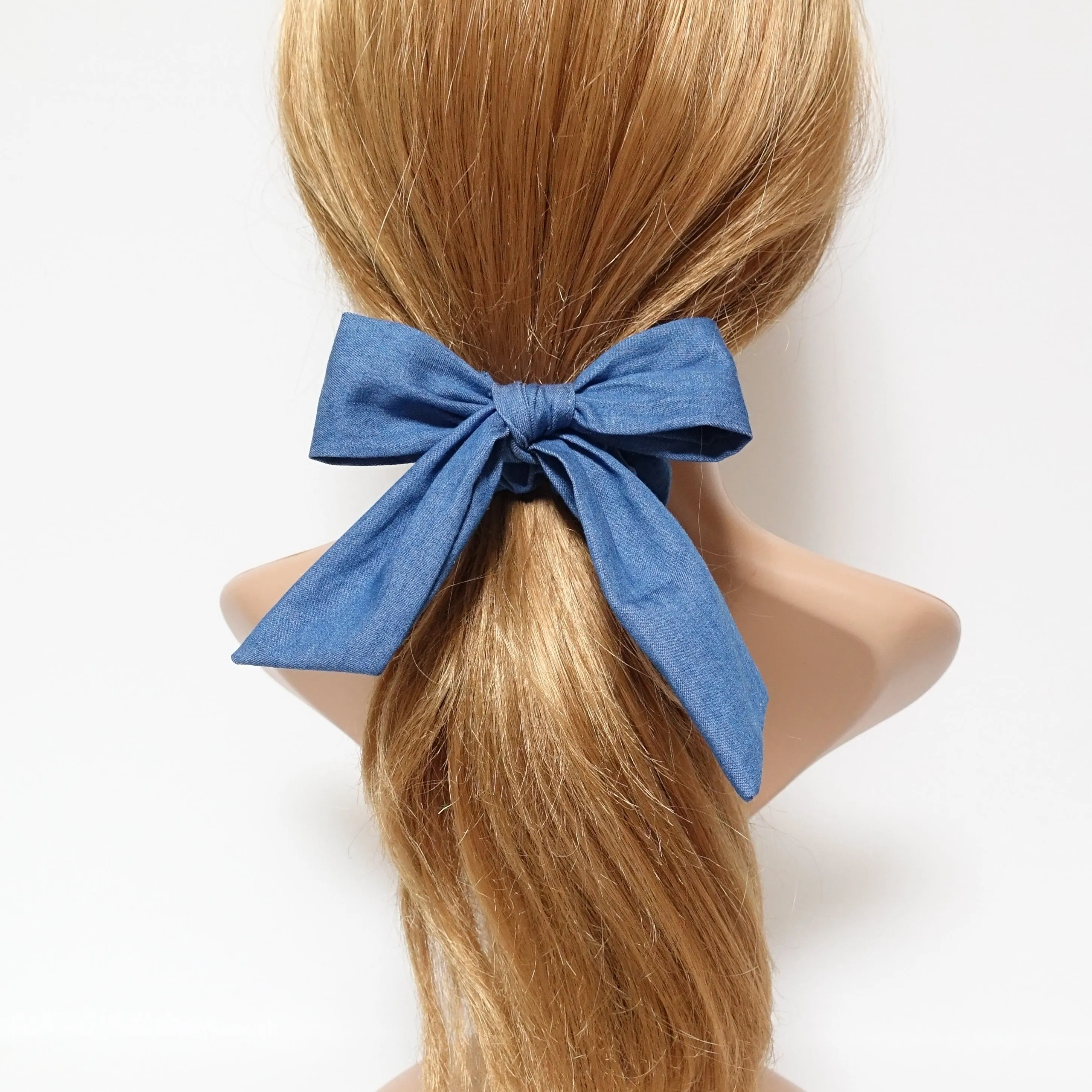 denim bow knot scrunchies cotton casual scrunchy woman hair elastic