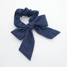 denim bow knot scrunchies cotton casual scrunchy woman hair elastic