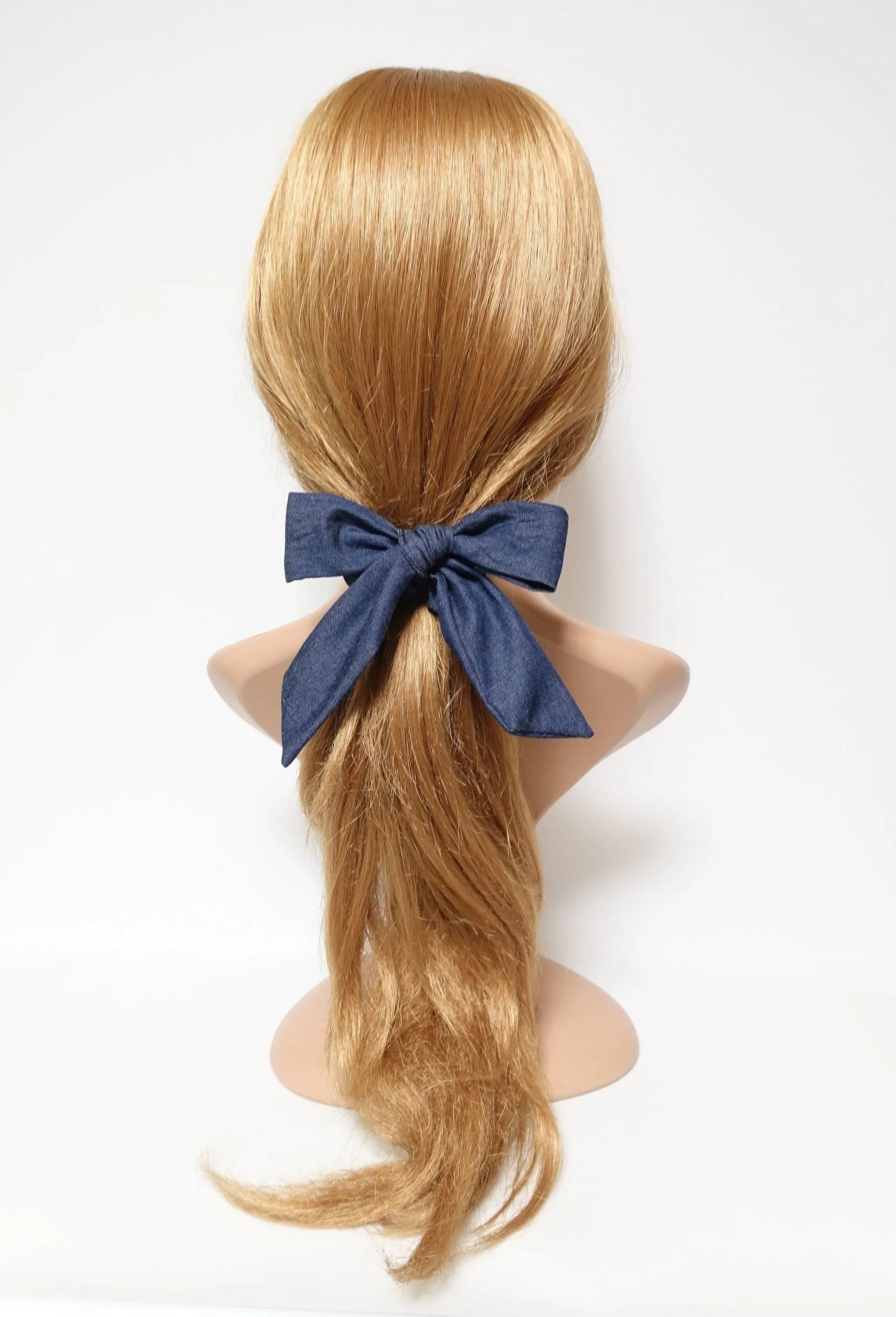 denim bow knot scrunchies cotton casual scrunchy woman hair elastic