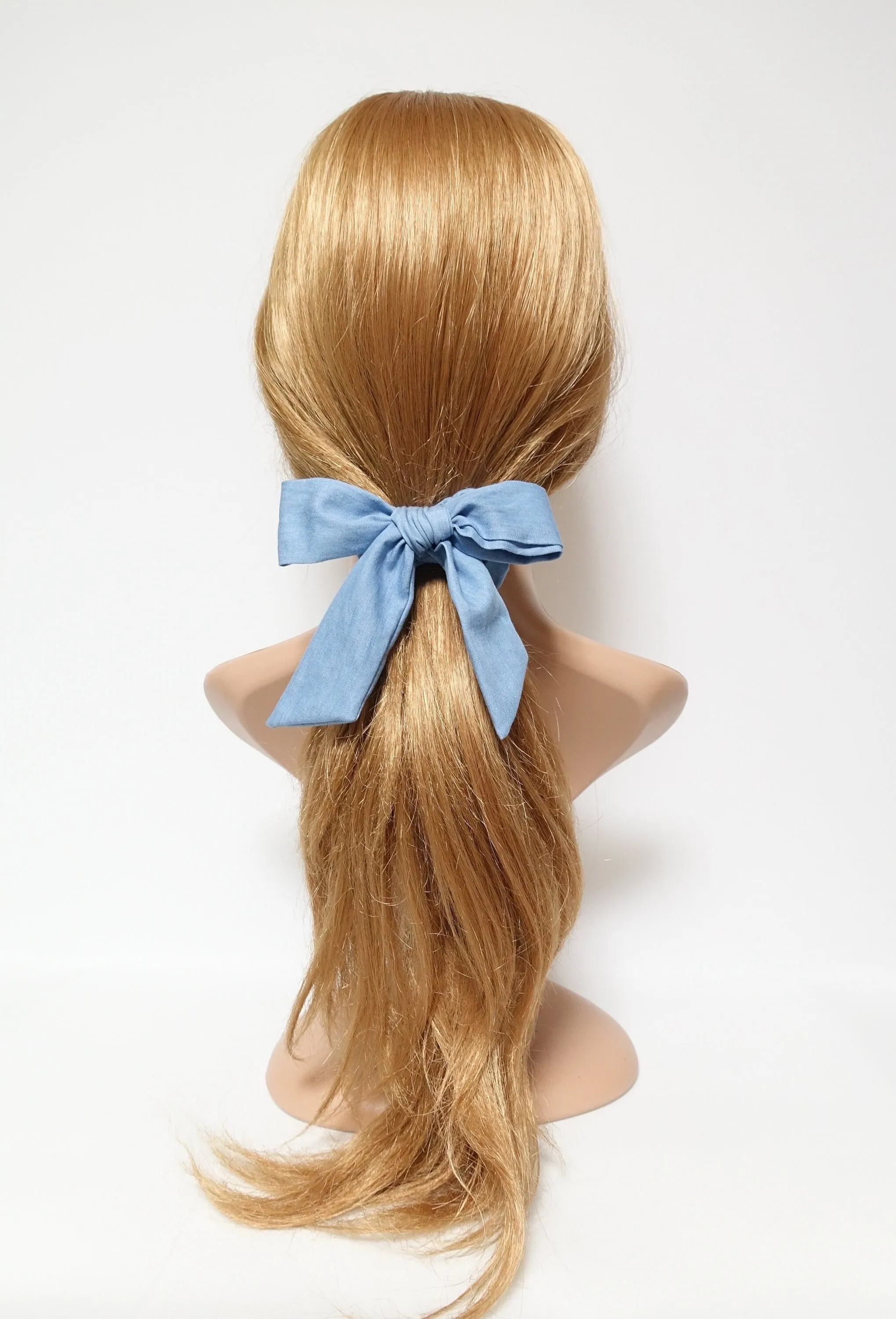 denim bow knot scrunchies cotton casual scrunchy woman hair elastic