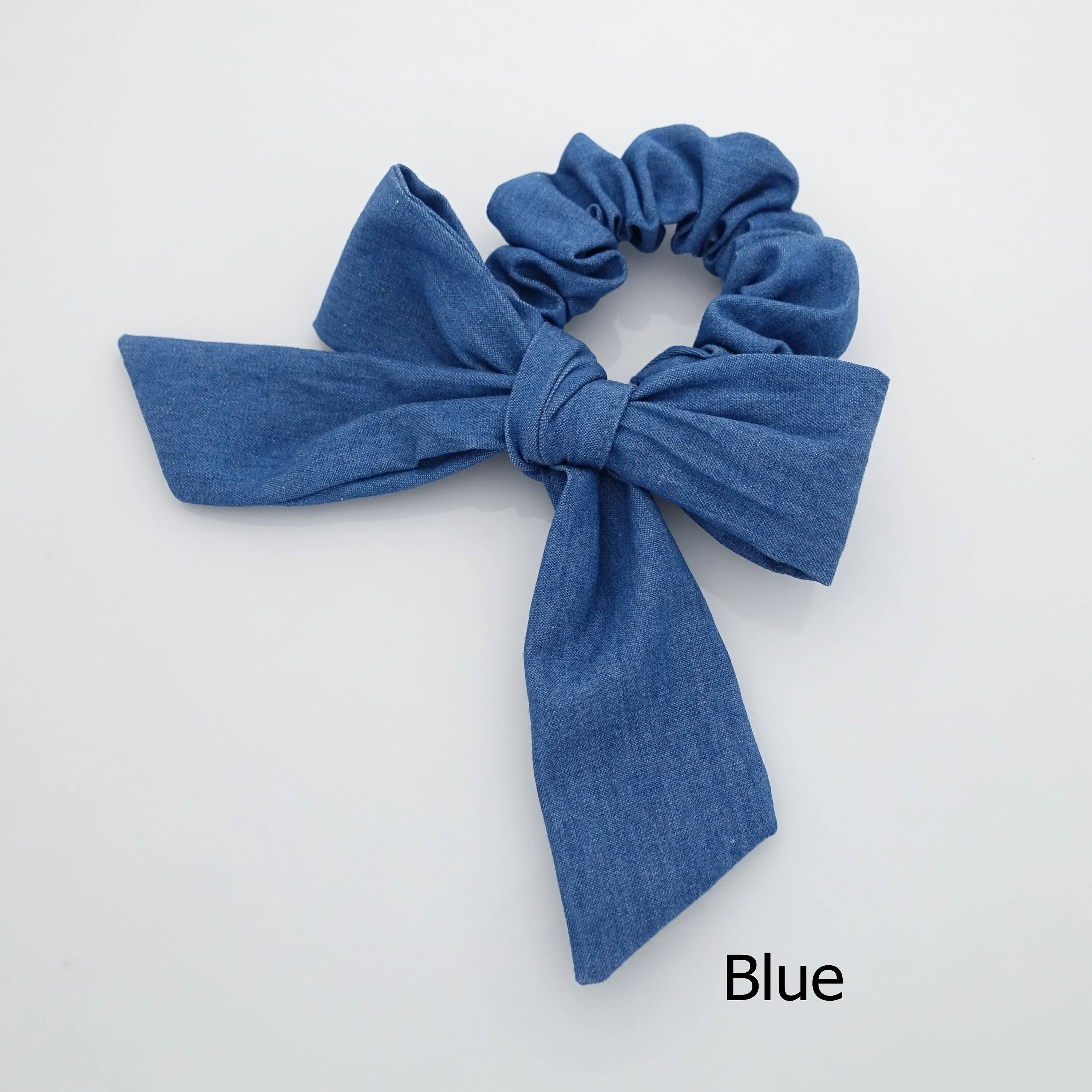 denim bow knot scrunchies cotton casual scrunchy woman hair elastic