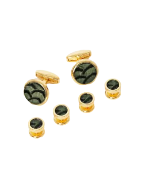 Dewees Cufflink / Stud Set Gold