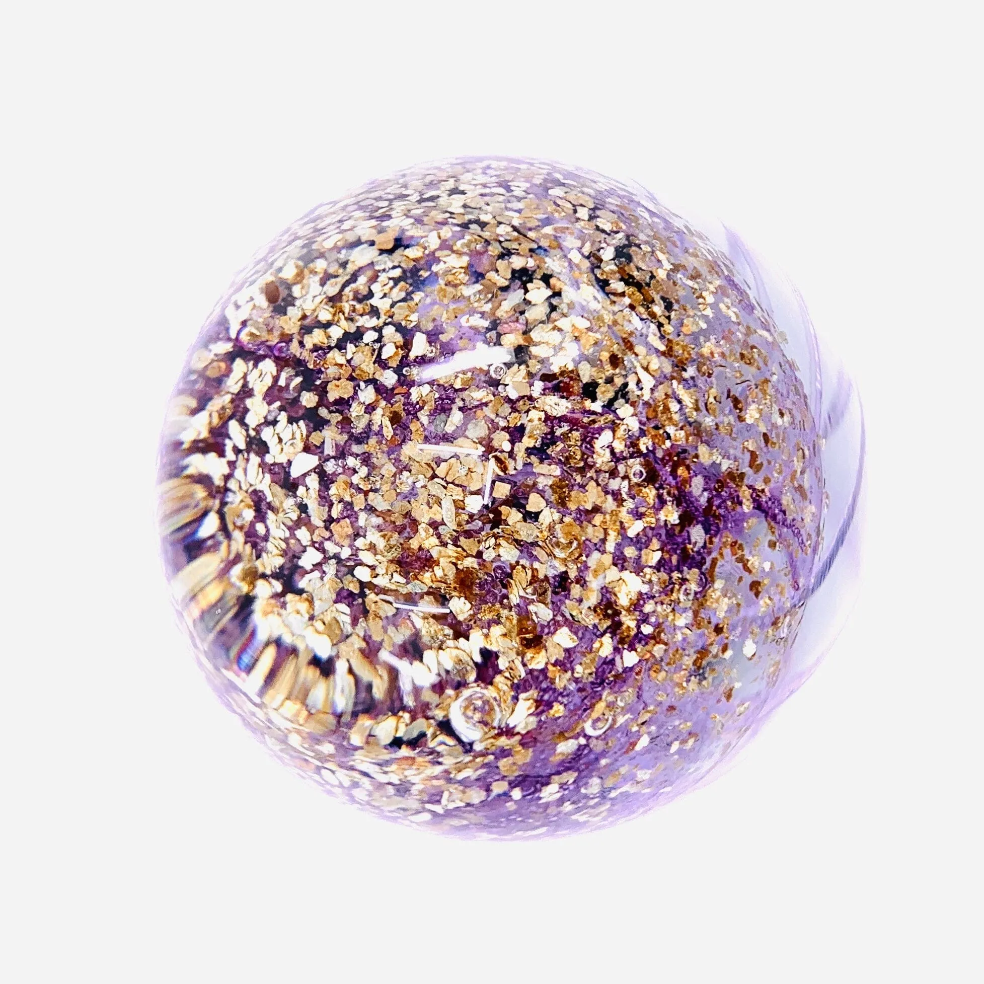 Dome Jellyfish Paperweight, Sparkle Gold Violet