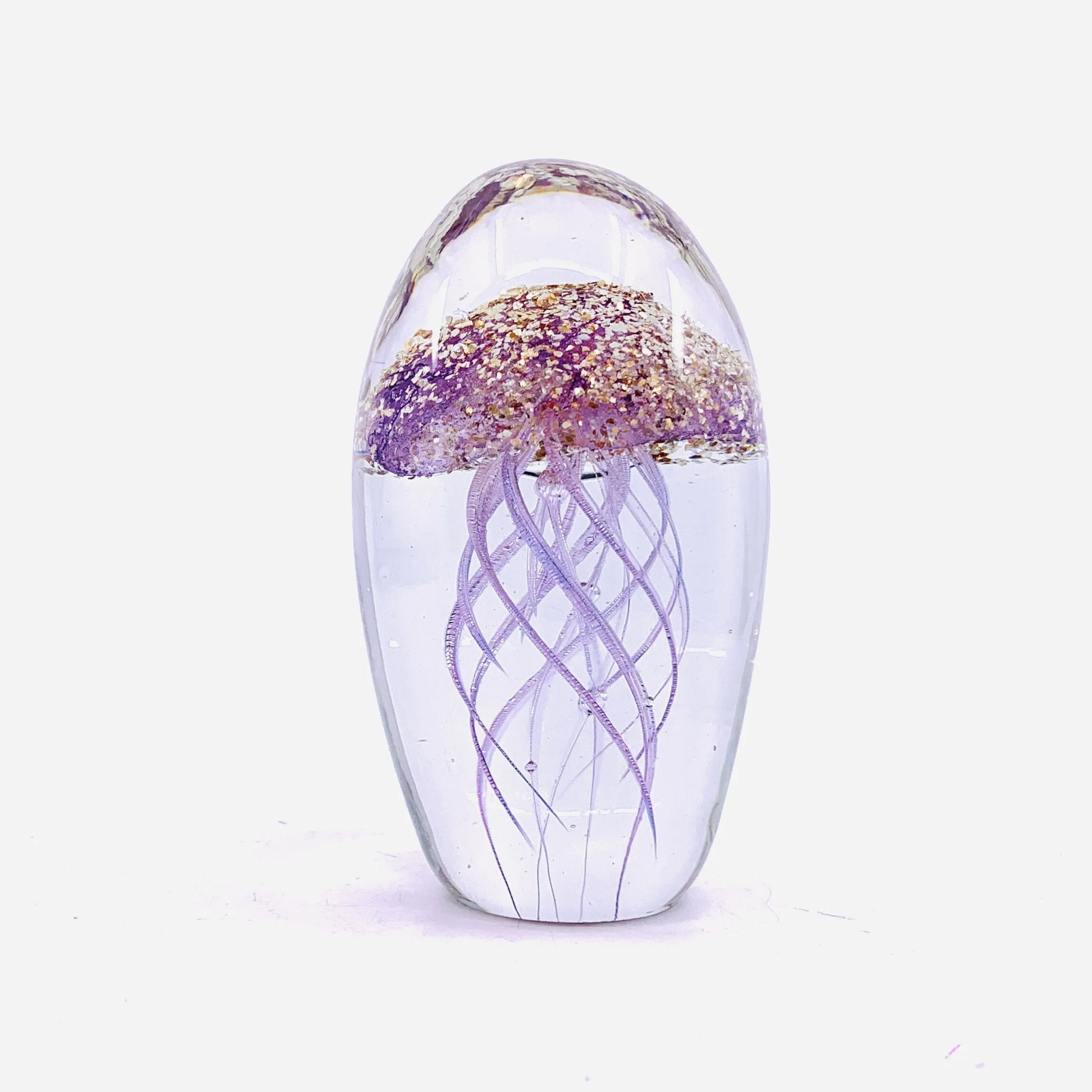 Dome Jellyfish Paperweight, Sparkle Gold Violet