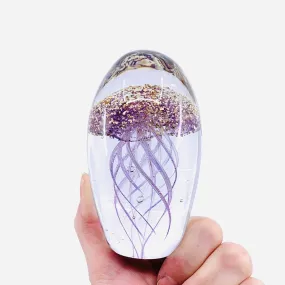 Dome Jellyfish Paperweight, Sparkle Gold Violet