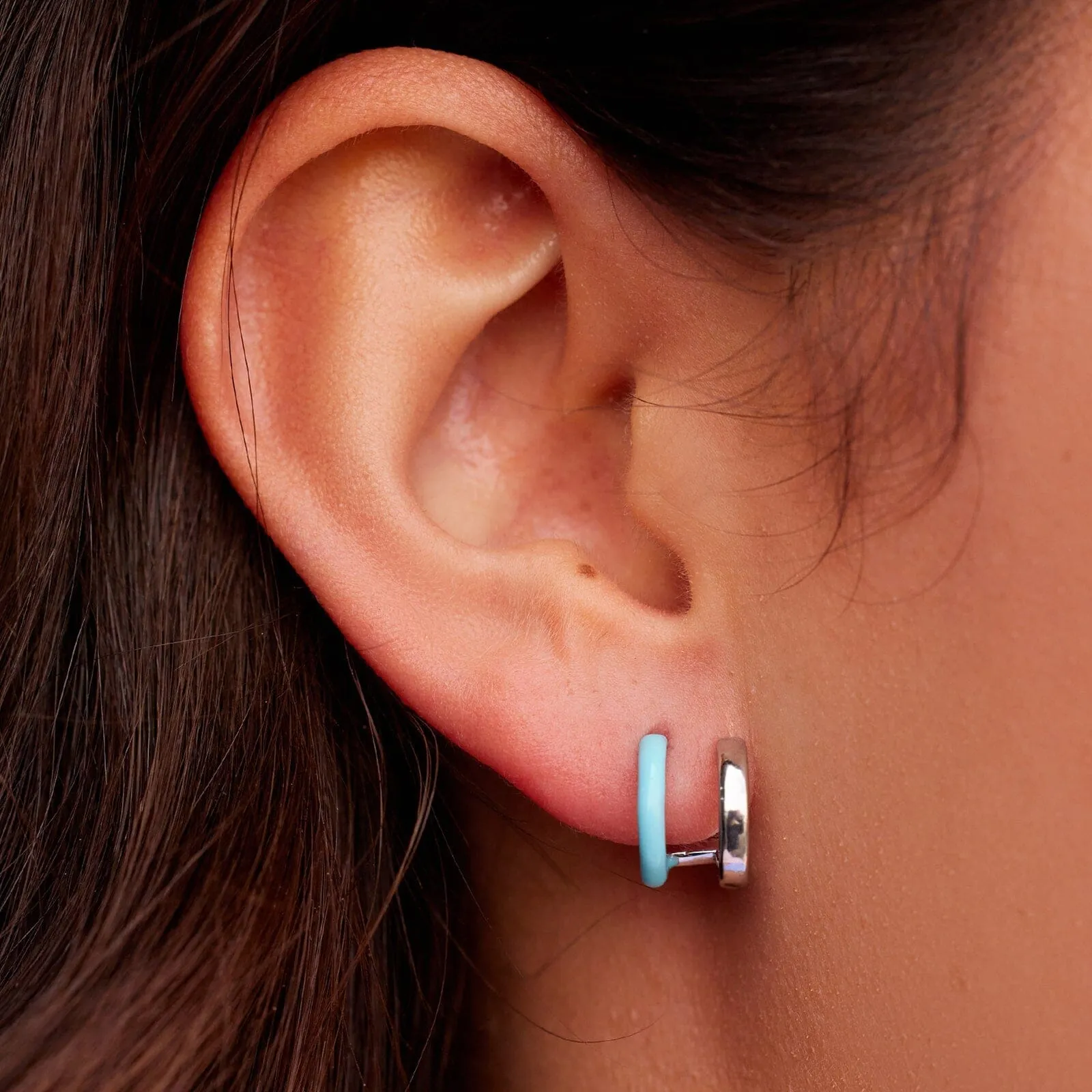 Double Hoop Huggie Earrings