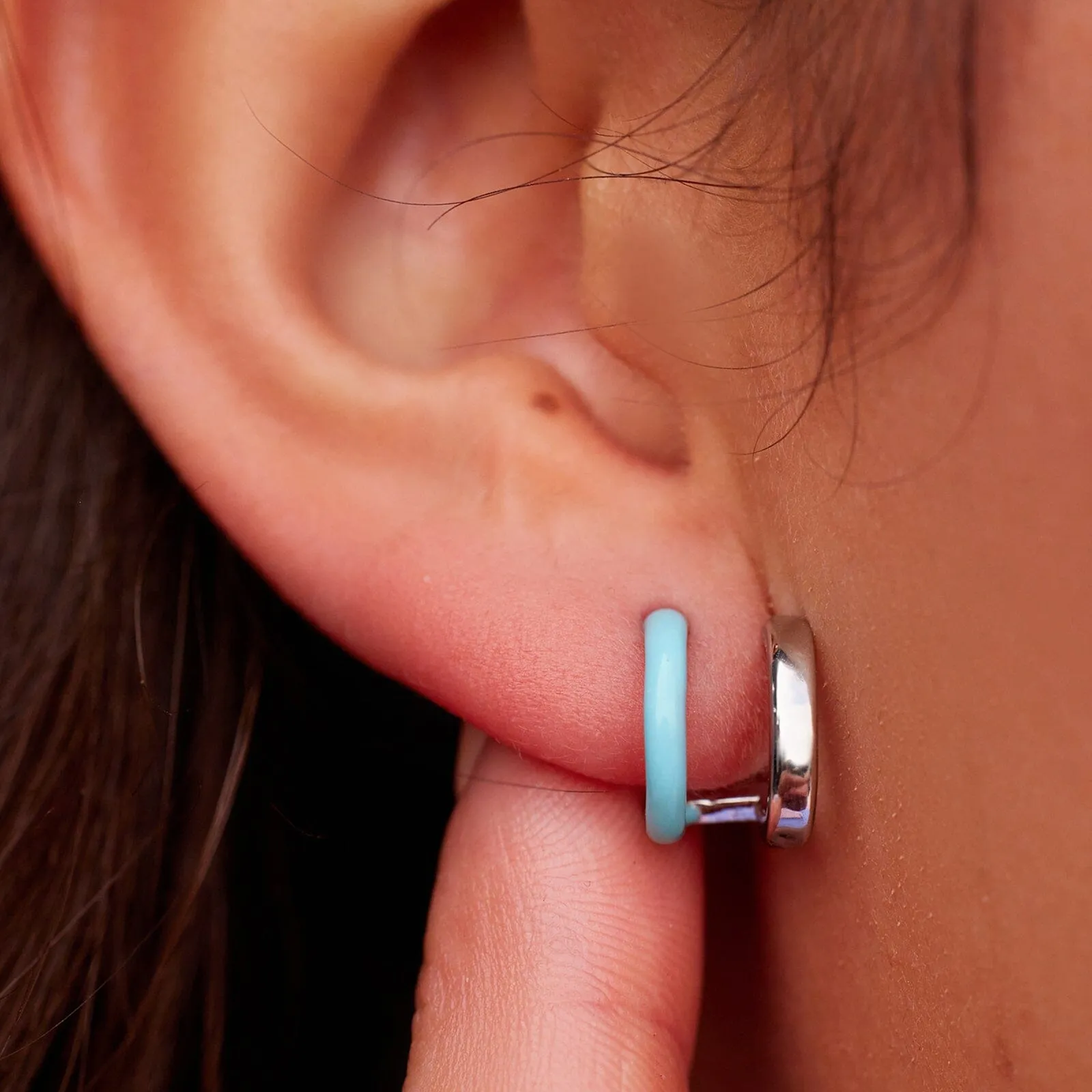 Double Hoop Huggie Earrings