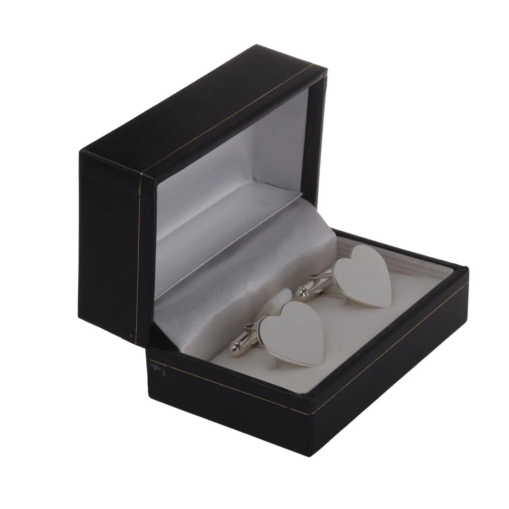 Engraved Sterling Silver Heart Cufflinks