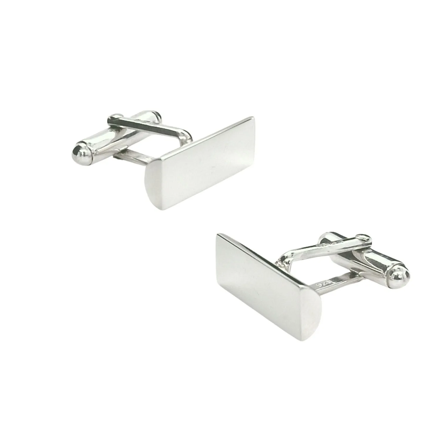 Engraved Sterling Silver Initial Bar Cufflinks
