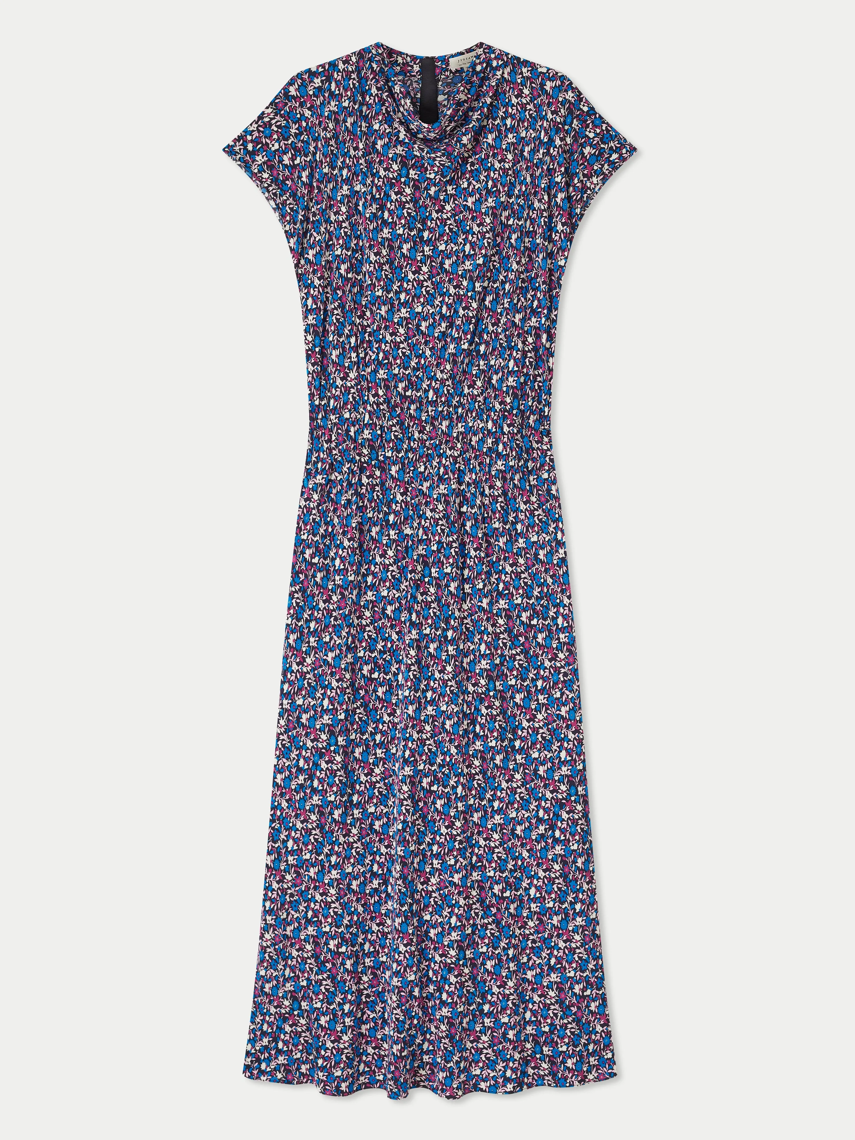 Etoile Ditsy Cowl Neck Dress | Blue