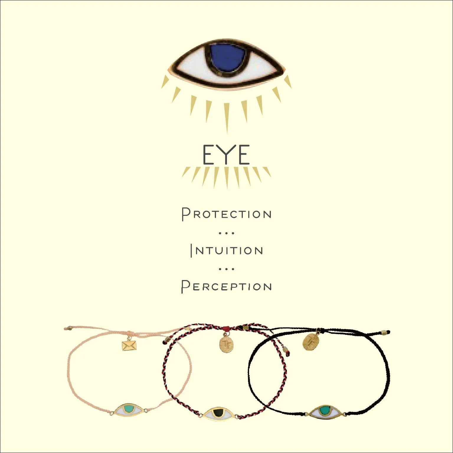 EYE PROTECTION BRACELET - PALE PINK - GOLD