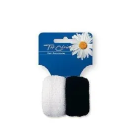 Frotte Ponytailer White/Black 2 pcs