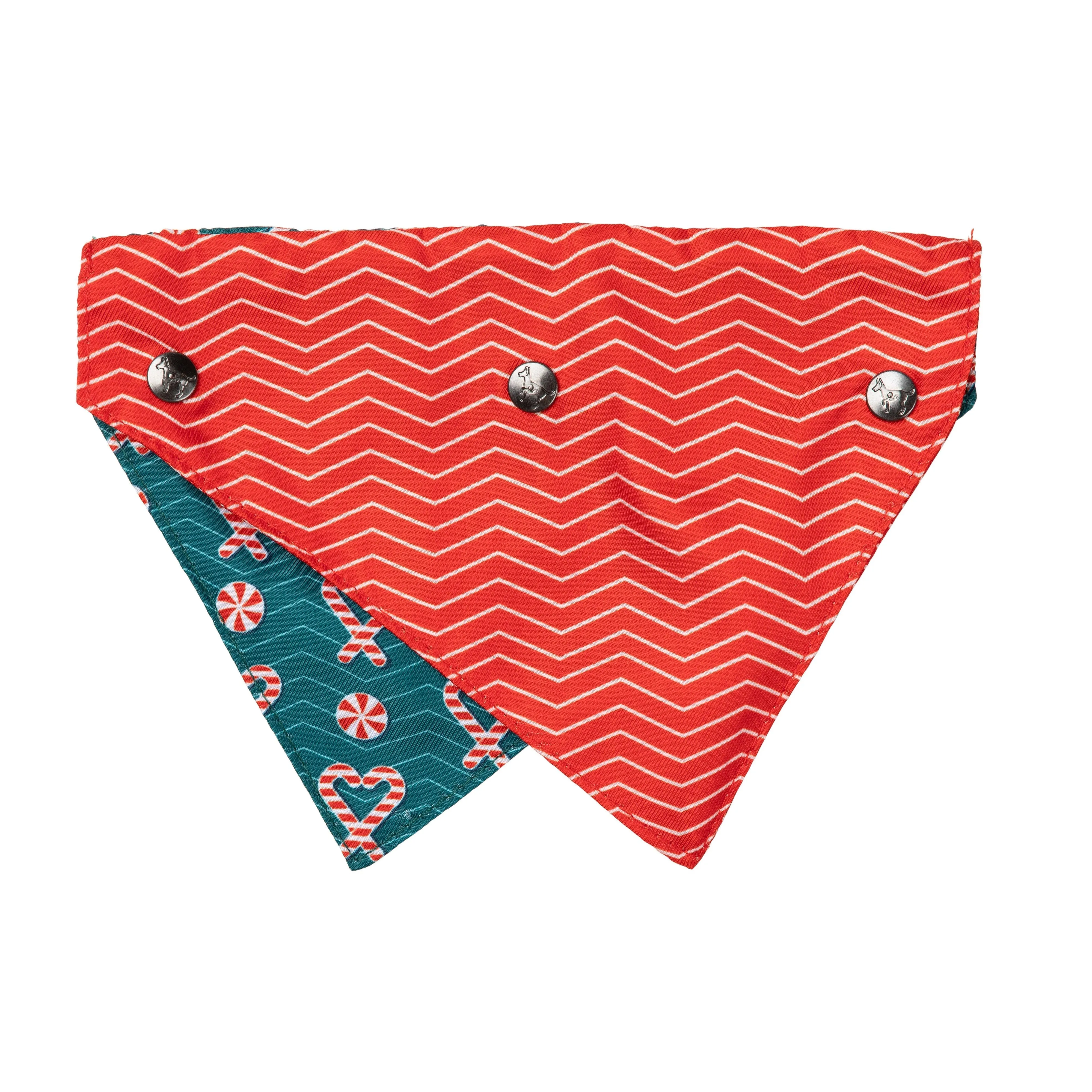 FuzzYard Christmas I Heart Candy Canes Dog Bandana and Bow Tie Set Small to Medium