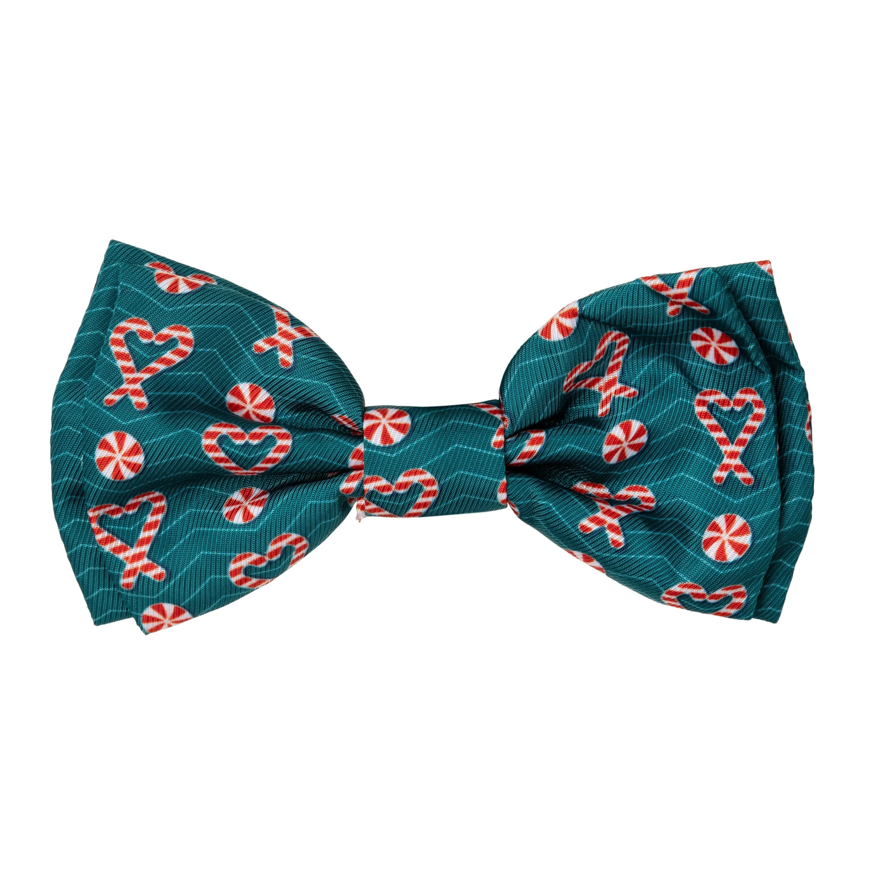 FuzzYard Christmas I Heart Candy Canes Dog Bandana and Bow Tie Set Small to Medium