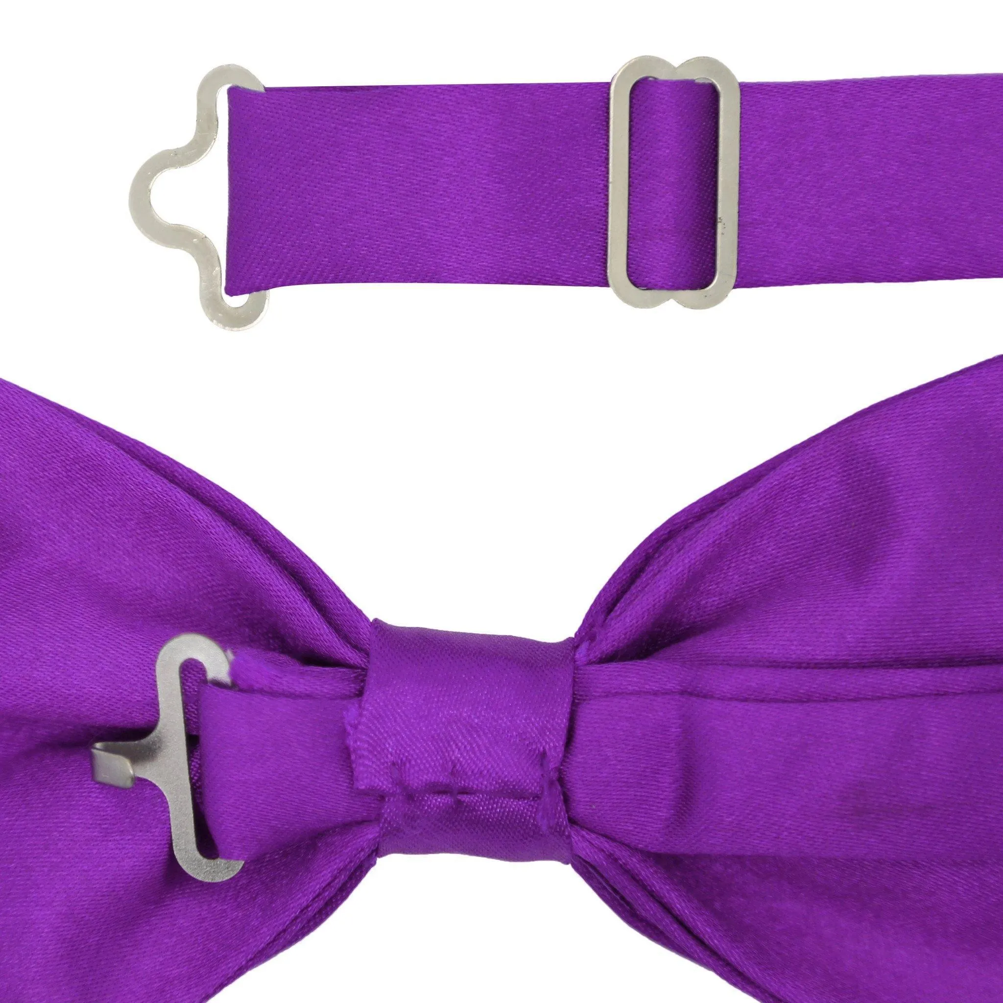 Gia Purple Satin Adjustable Bowtie