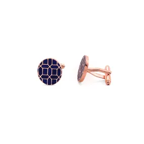 Gold & Enamel Cufflinks - Geometrico - Navy