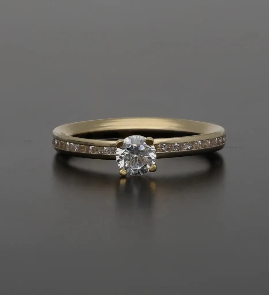 Gold Classic Solitaire Rings 18KT - FKJRN18K7469