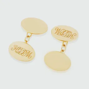 Grafton 9ct Yellow Gold Oval Cufflinks
