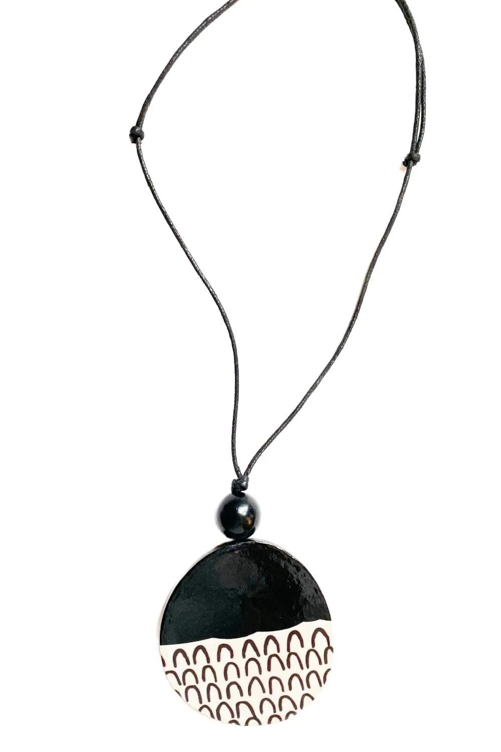 Graphic Print Decoupage Pendant