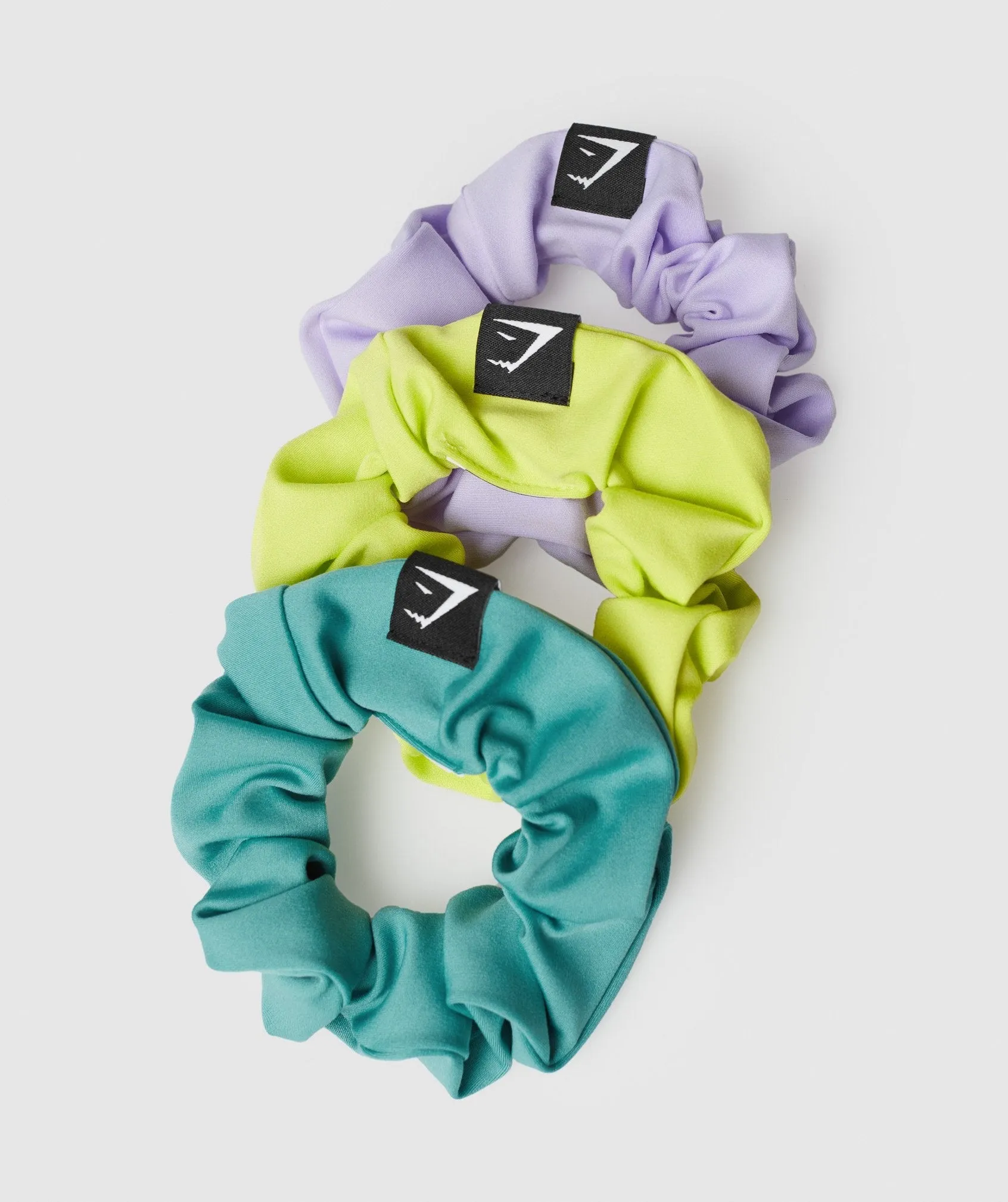 Gymshark Scrunchies 3pk - Teal/Yellow/Light Purple