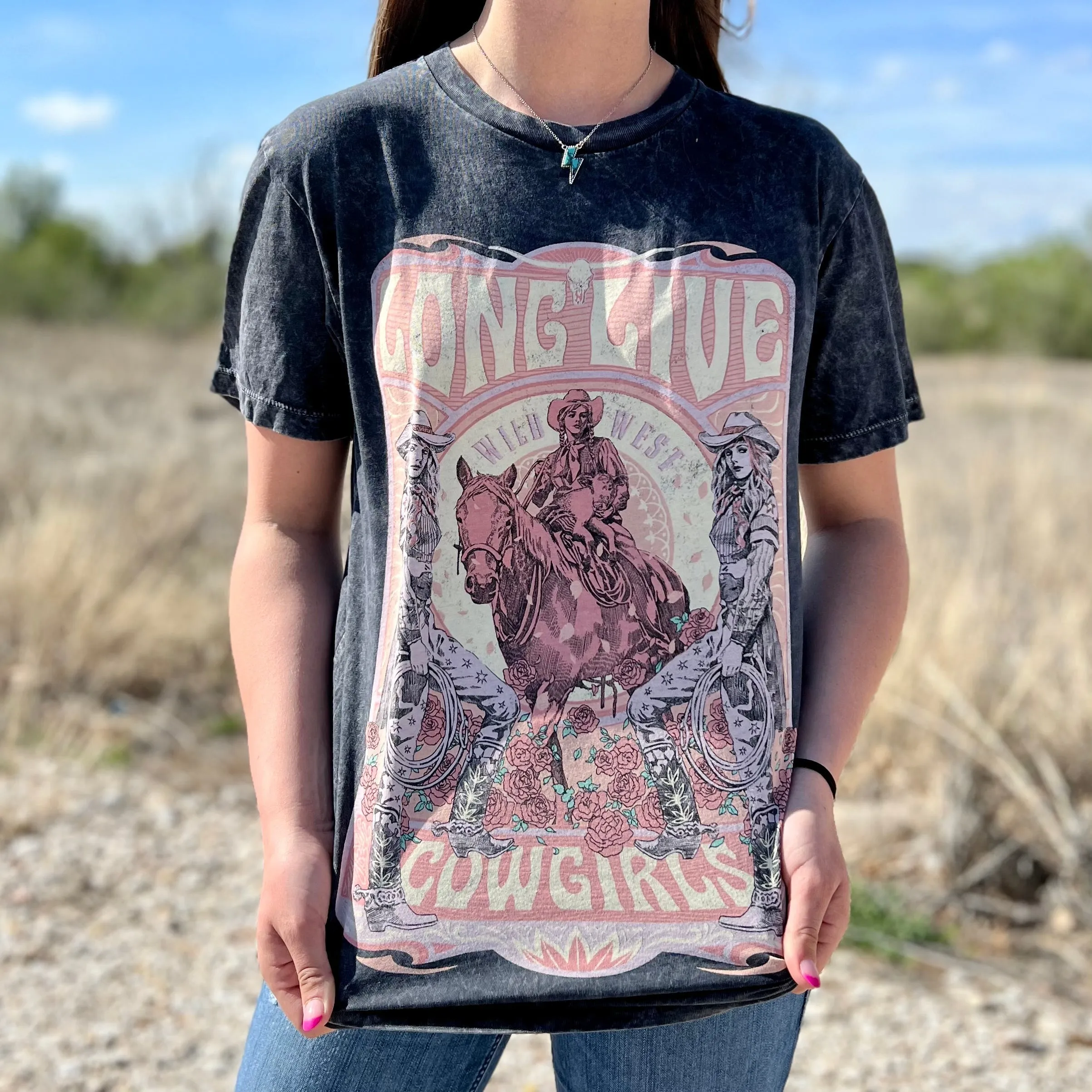 Hand Drawn Cowgirl's Graphic Tee