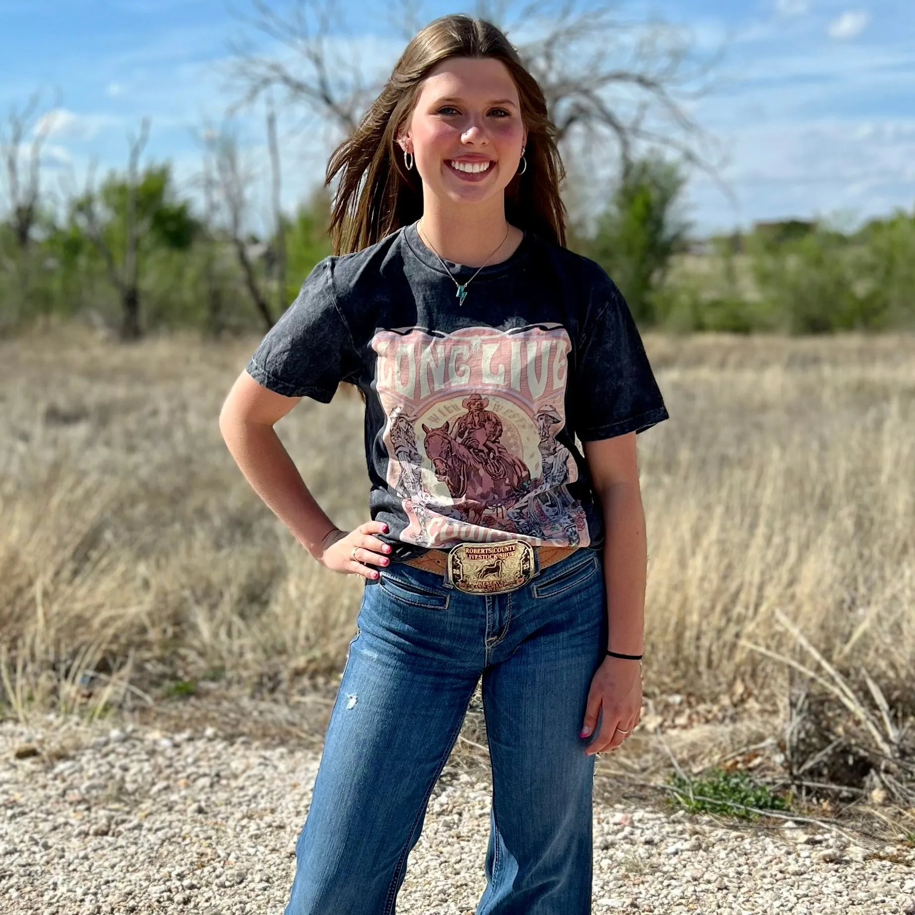 Hand Drawn Cowgirl's Graphic Tee