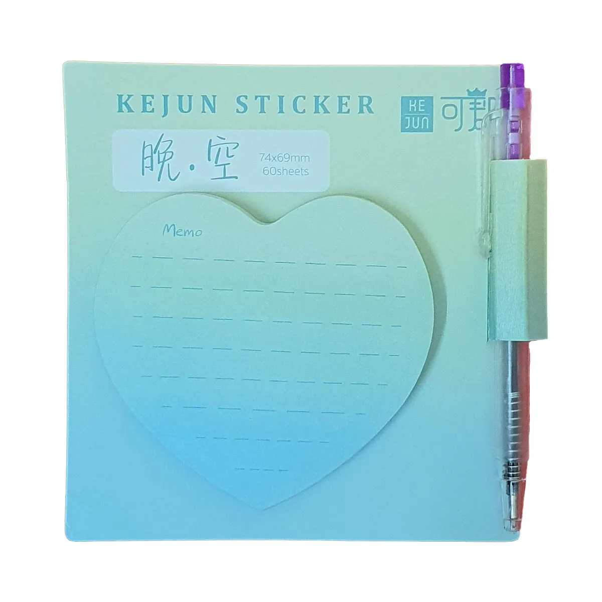 Heart Sticky Notes with Mini Pen