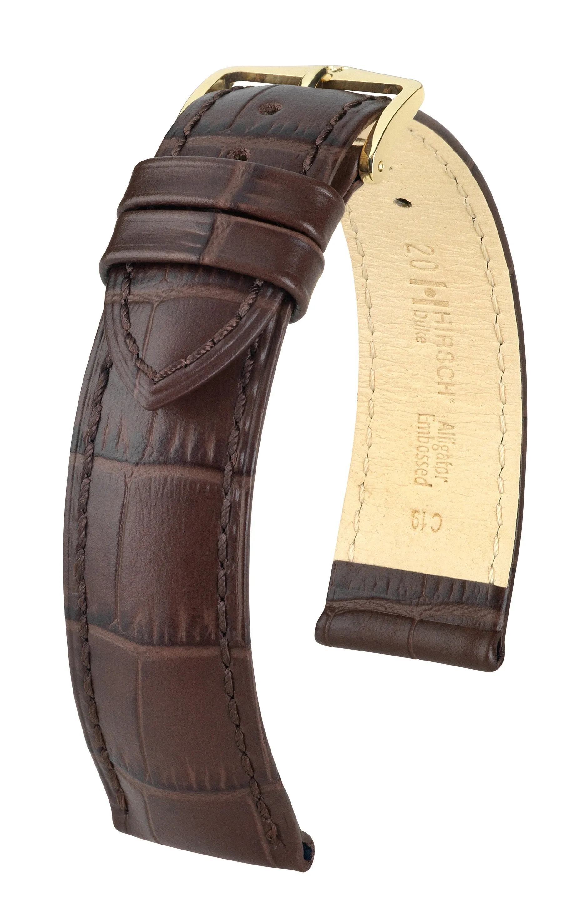 HIRSCH DUKE Alligator Embossed Calfskin  Open End Watch Strap  010 28 OE