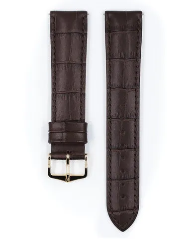 HIRSCH DUKE Alligator Embossed Calfskin  Open End Watch Strap  010 28 OE