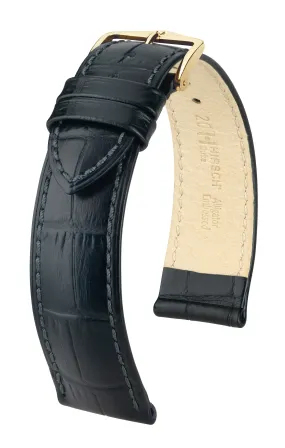 HIRSCH DUKE Alligator Embossed Calfskin  Open End Watch Strap  010 28 OE