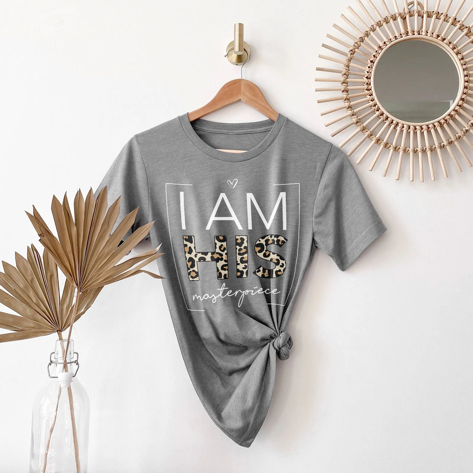I Am His Masterpiece Leopard Tee