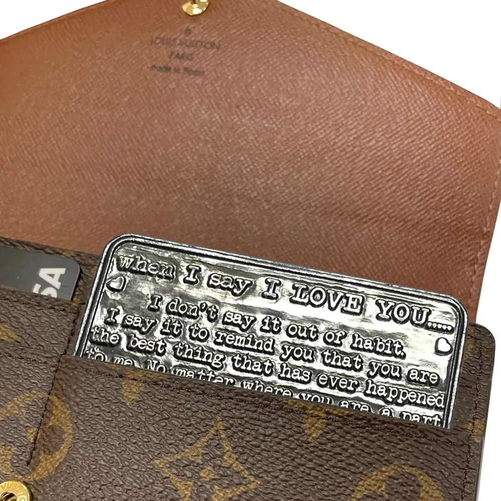 I Love You Sentimental Metal Wallet or Purse Keepsake Card Gift
