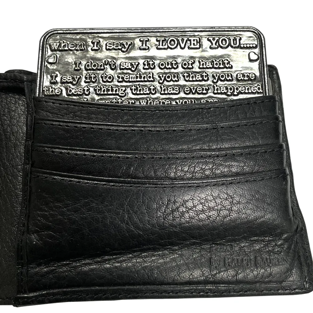 I Love You Sentimental Metal Wallet or Purse Keepsake Card Gift