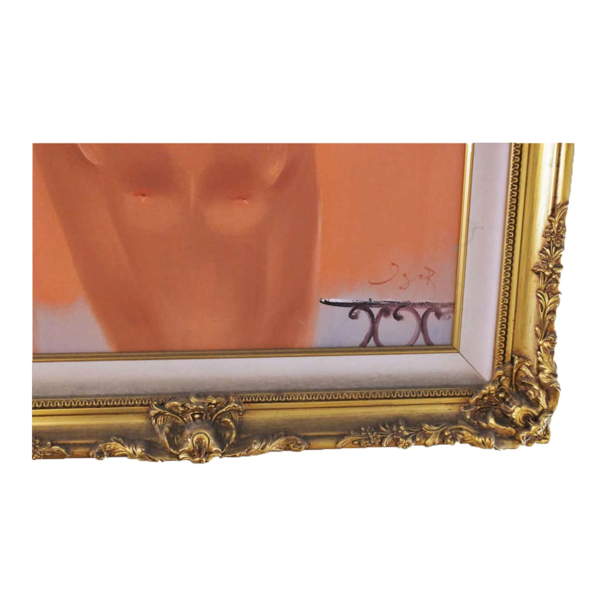 IGOR PANTUHOFF 1960s Peach Girl with Platinum Hair Painting