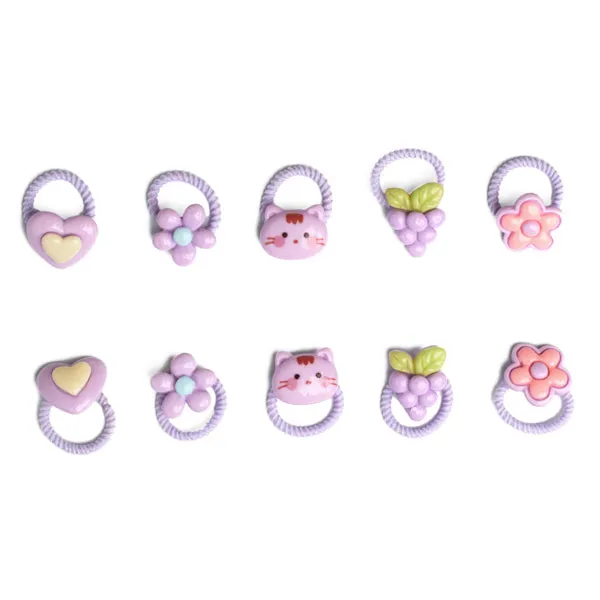 Kitty & Love Rubberbands - Pack of 10