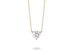 Lab-Grown Diamond 1ct. Round Brilliant Solitaire 14k Gold Pendant | White