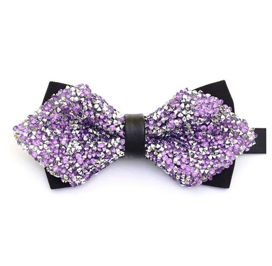 Lilac Purple, Sparkley, Glitter, Diamond Tip, Party Bow Tie