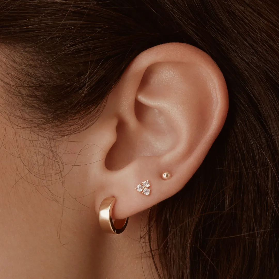 Lotus Stud Earrings - 14k Gold